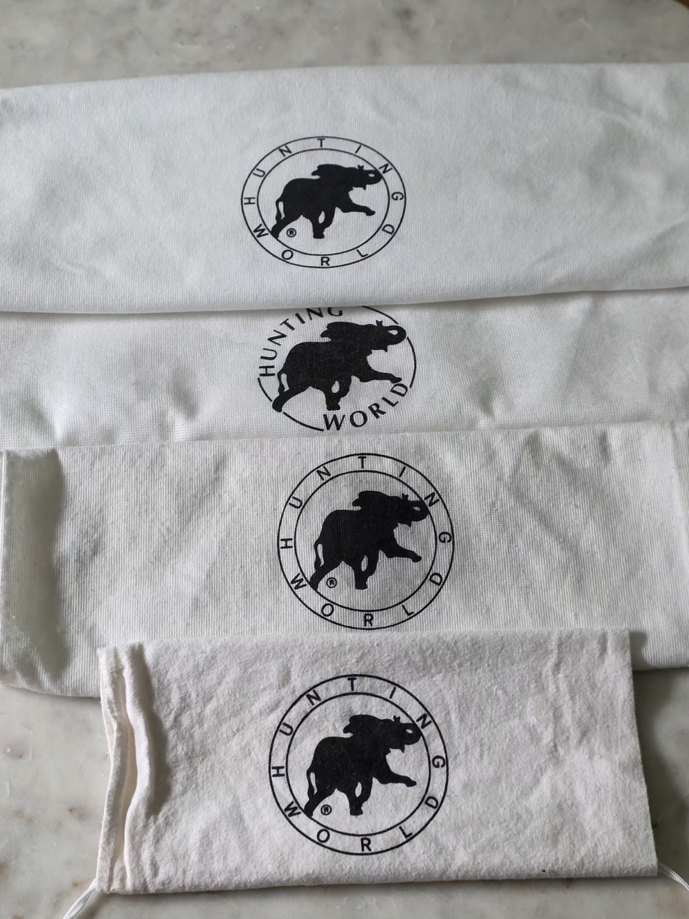 Authentic Hunting World White Logo Dust Bag Set — 4 Pieces